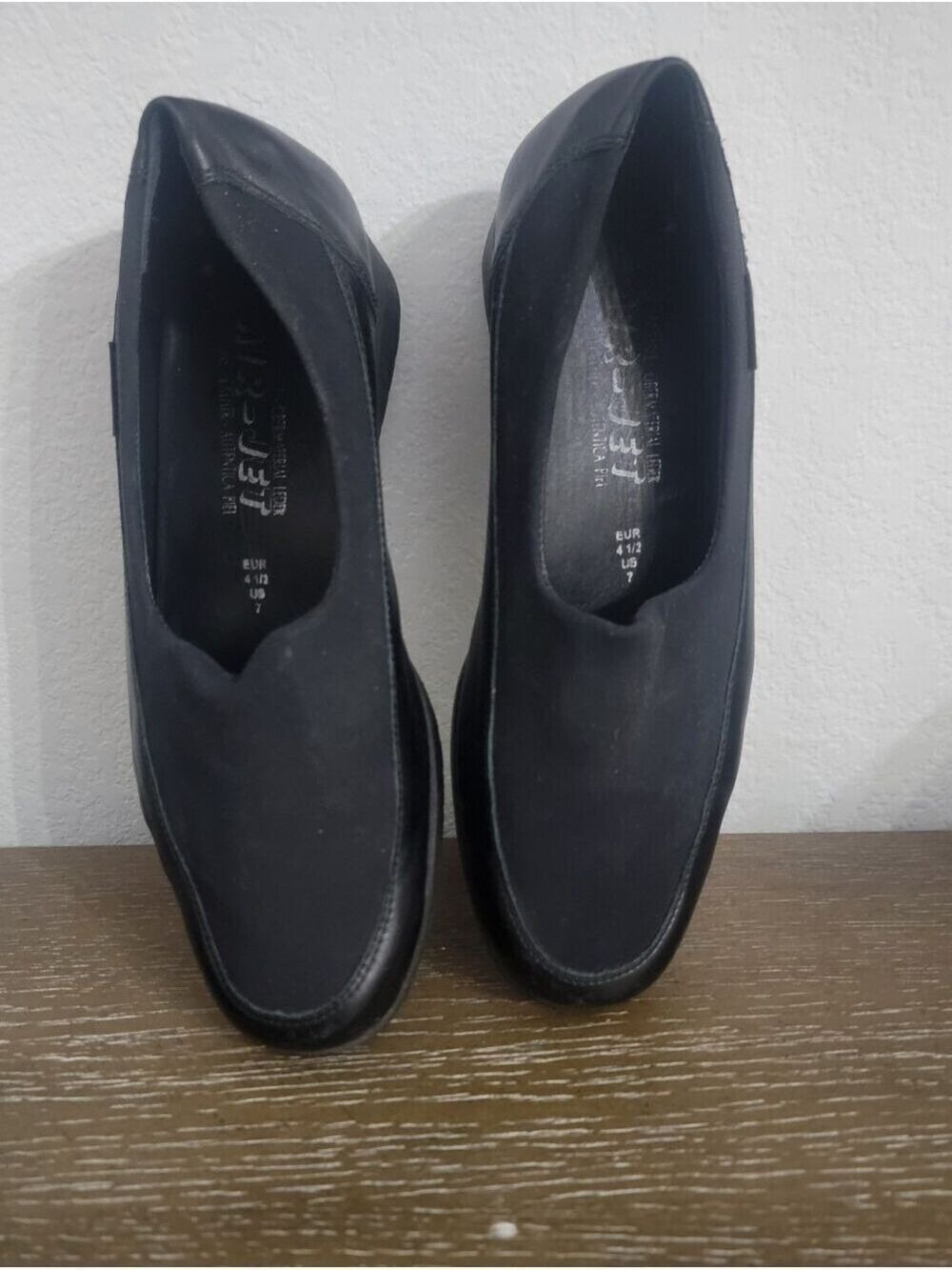 MEPHISTO Ecuba Loafer Black Leather Shoes Womens Size 7 Portugal